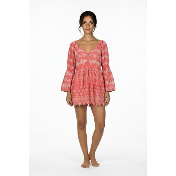 Meena Mahal Dresses & Skirts - Meena Mahal Embroidered Pink Mini Dress/Tunic Medium